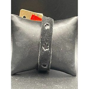 Gerson Black Leather Strap Velcro Closure Bracelet Length 8.50 Inches